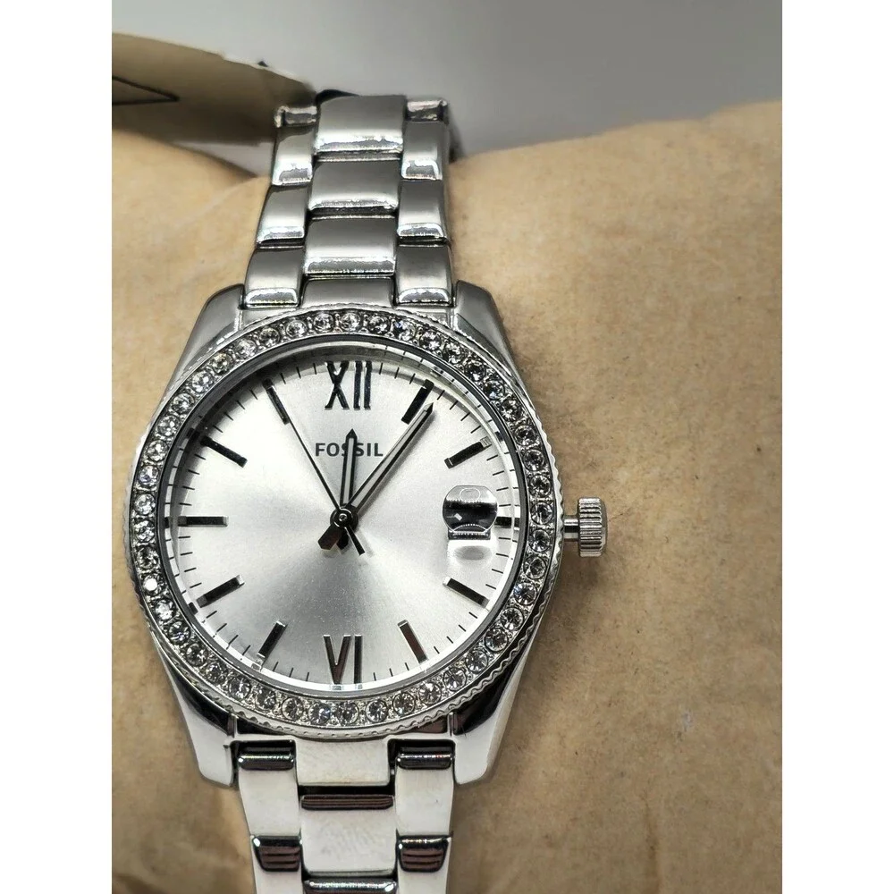 Fossil Scarlette ES4317 Women's Silver Crystal Watch 32mm